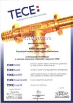 Certyfikat firmy TeCe